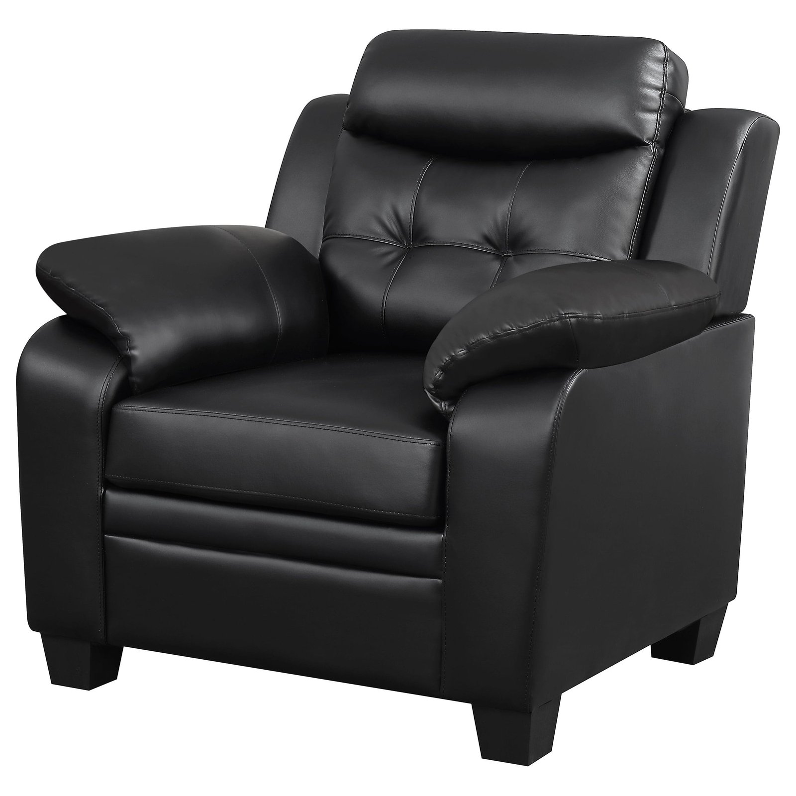 Finley Upholstered Padded Arm Tufted Accent Chair Black - Image 2
