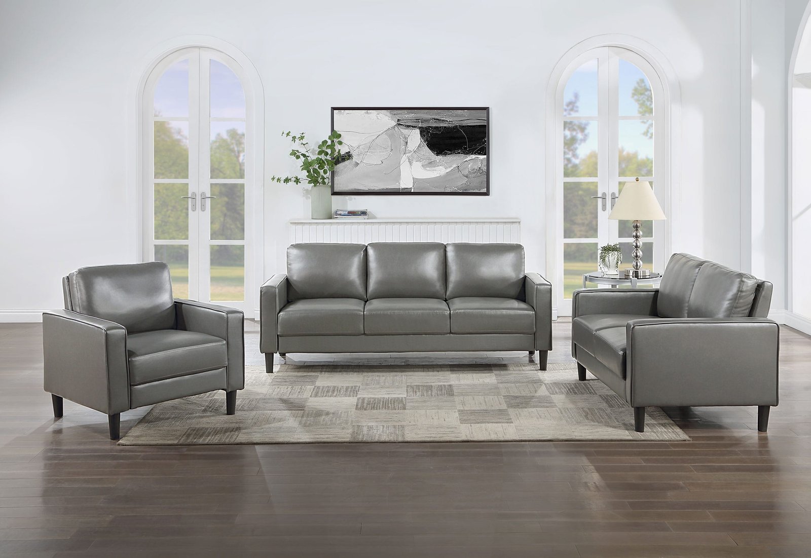Ruth 3-piece Upholstered Track Arm Sofa Set - Image 3