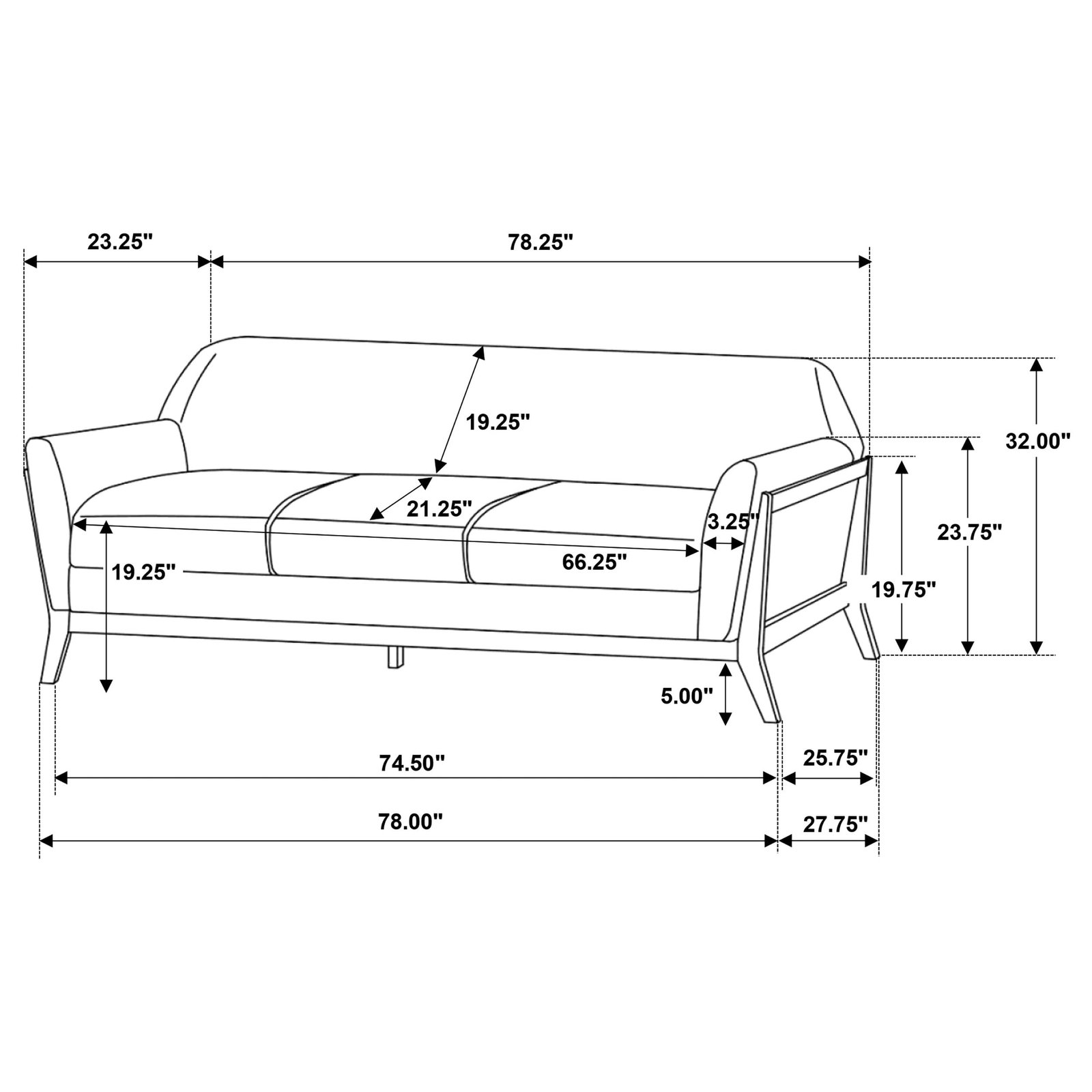 Vaughn Fabric Upholstered Flared Arm Sofa - Image 6