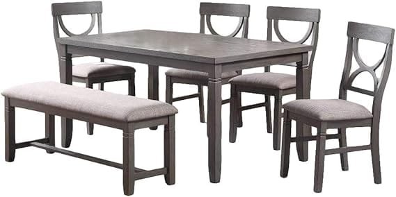 6 Pieces Dining Set (Table+ 4 Chairs +Bench) - Image 3
