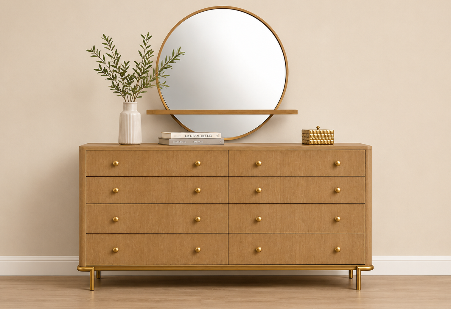 Coaster Furniture - Arini 8-Drawer Dresser with Mirror in Sand Wash - 224303M