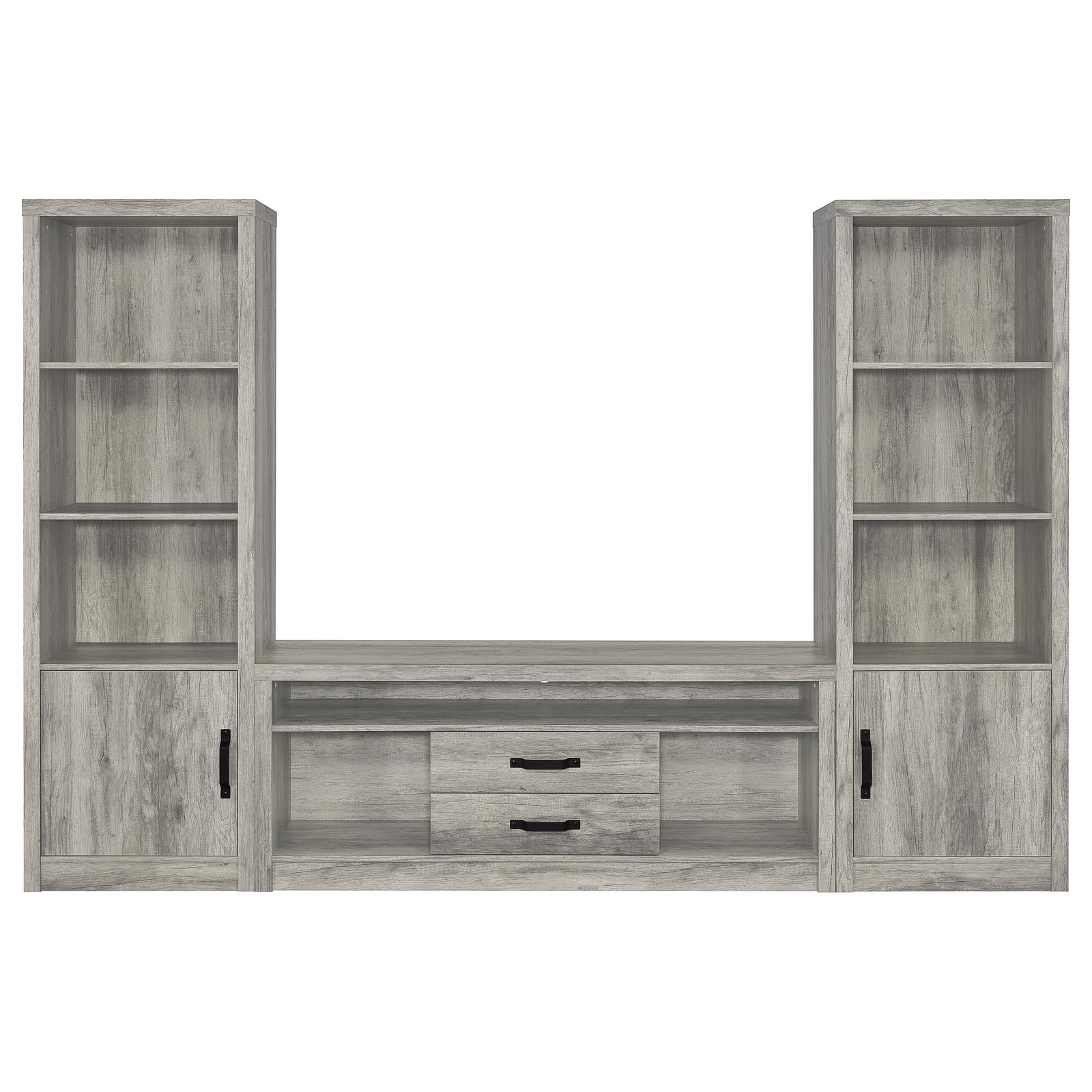 Burke 3-piece 59-inch TV Entertainment Center Grey Driftwood - Image 2