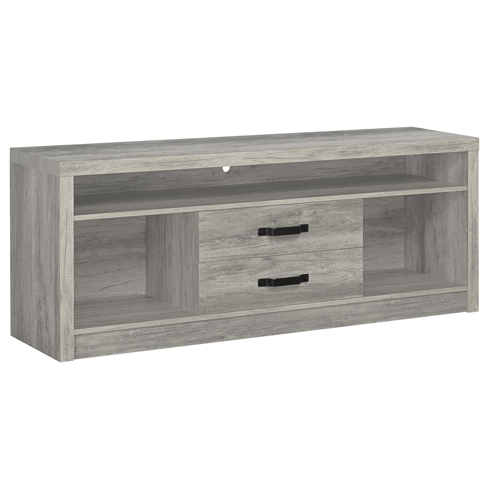 Burke 3-piece 59-inch TV Entertainment Center Grey Driftwood - Image 3
