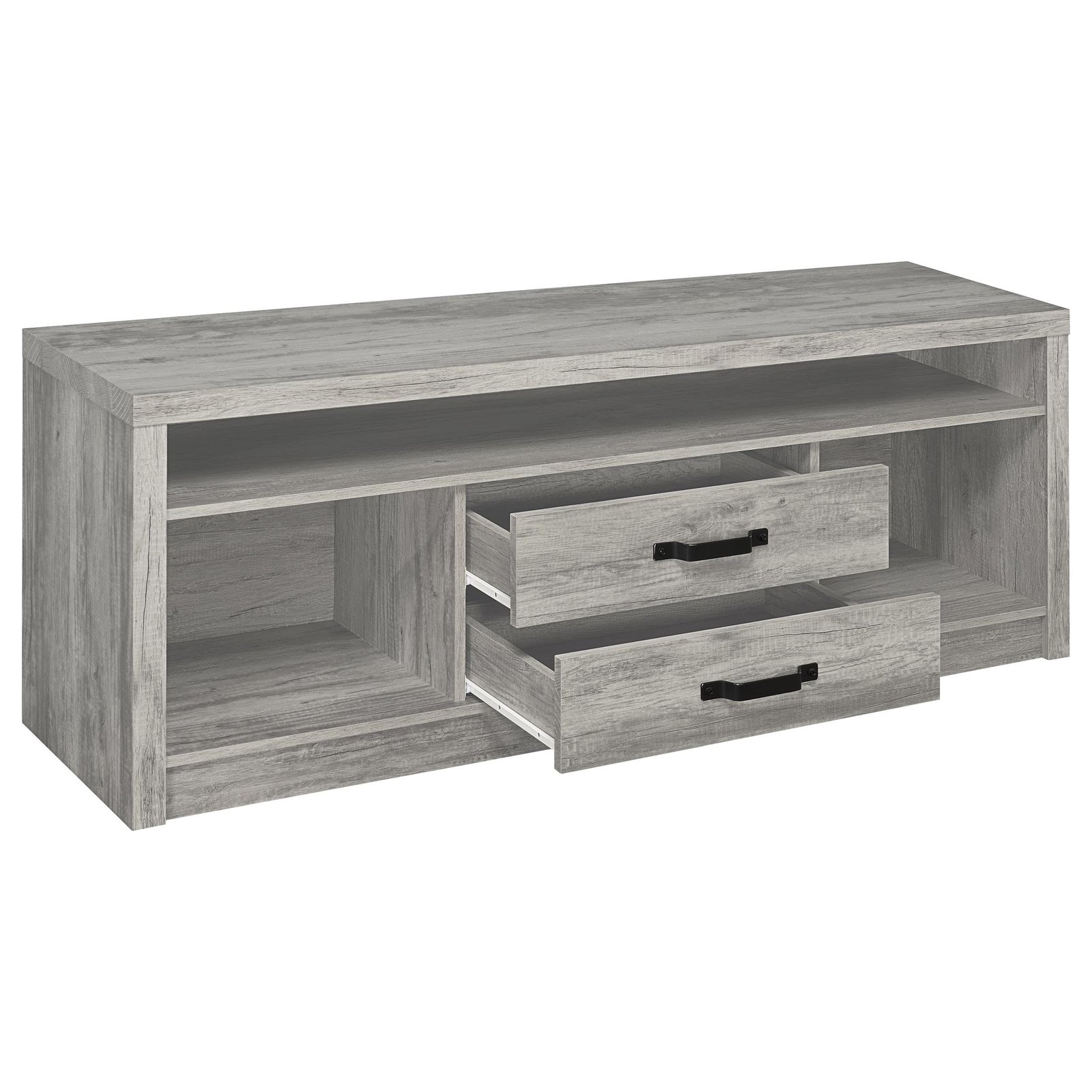 Burke 3-piece 59-inch TV Entertainment Center Grey Driftwood - Image 4