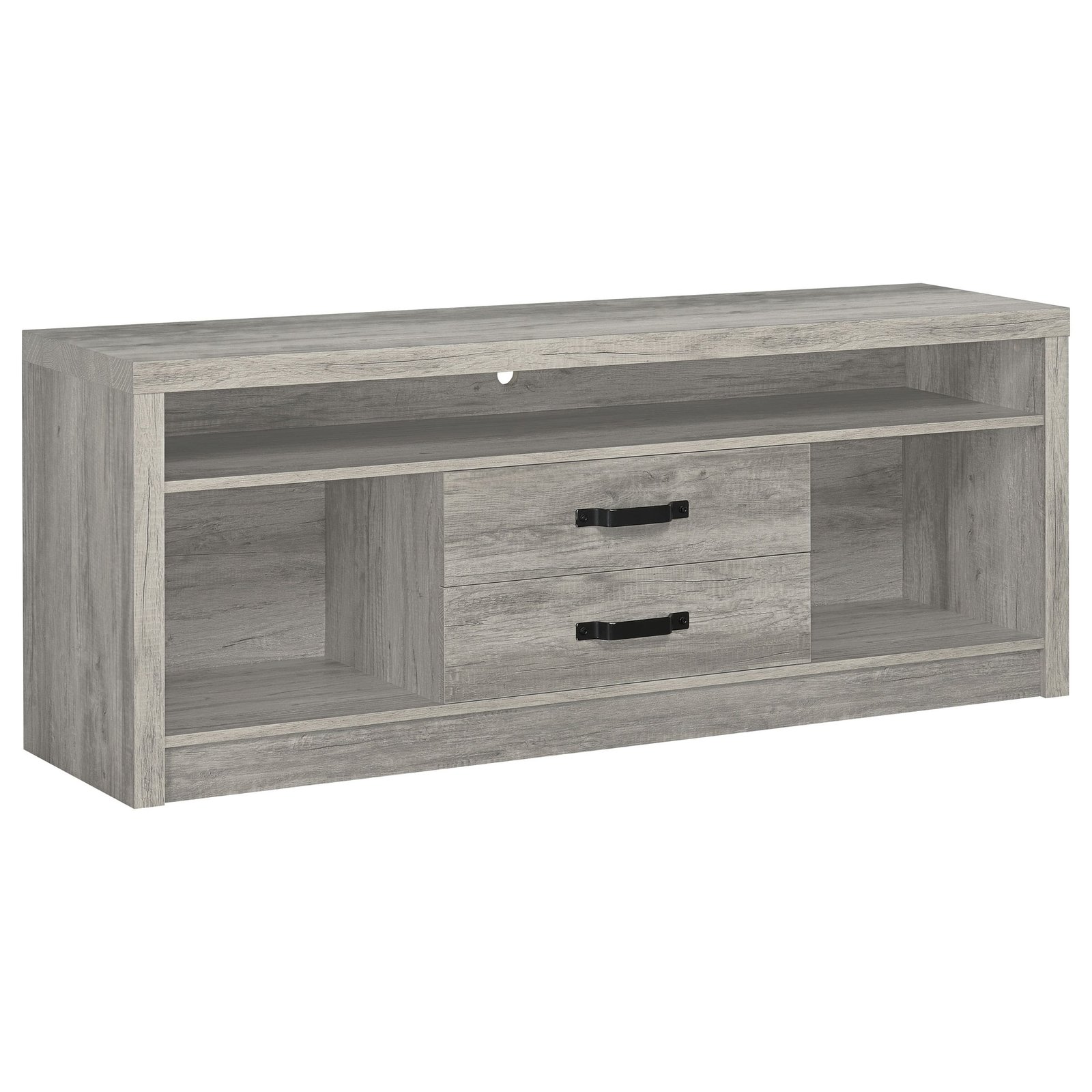 Burke 2-drawer Engineered Wood 59-inch TV Stand Grey Driftwood - Image 5