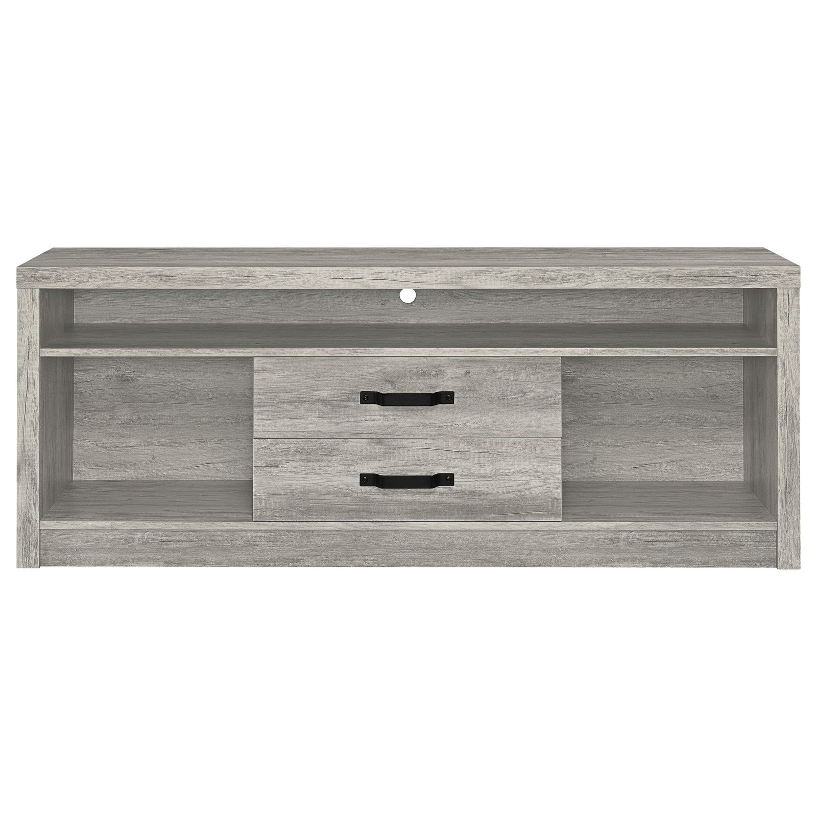 Burke 2-drawer Engineered Wood 59-inch TV Stand Grey Driftwood - Image 2