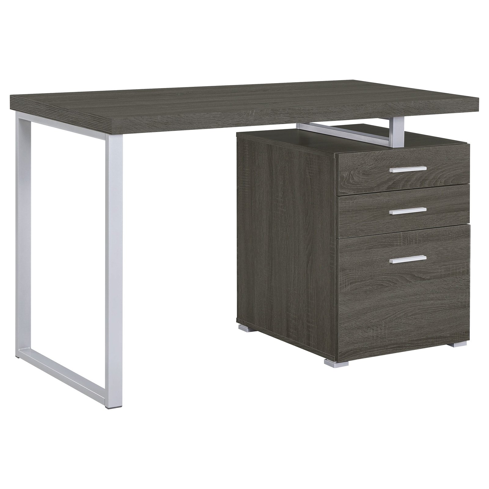 Brennan 47-inch 3-drawer Office Computer Desk Grey - Image 2