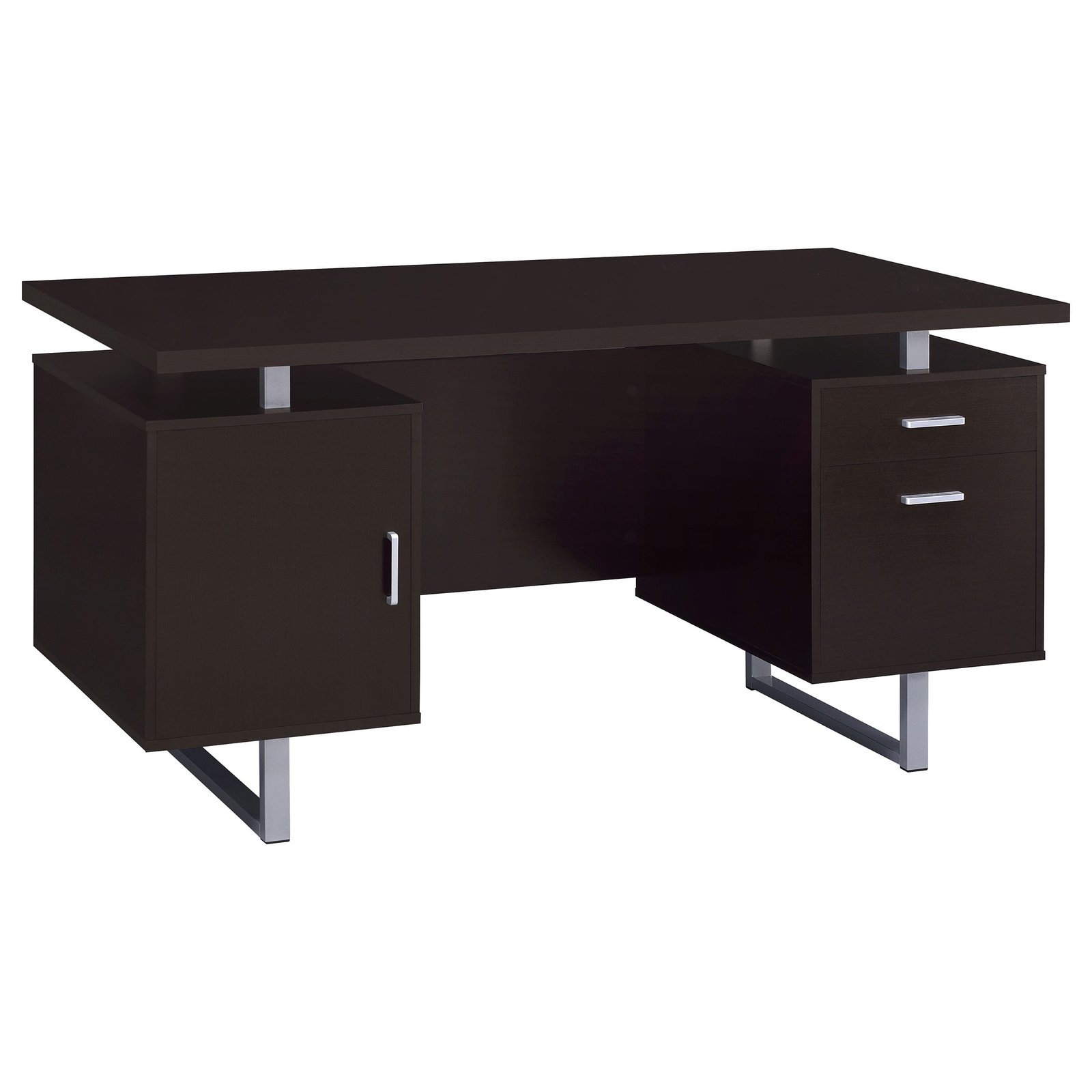 Lawtey 60-inch 2-drawer Office Computer Desk Dark Brown - Image 2