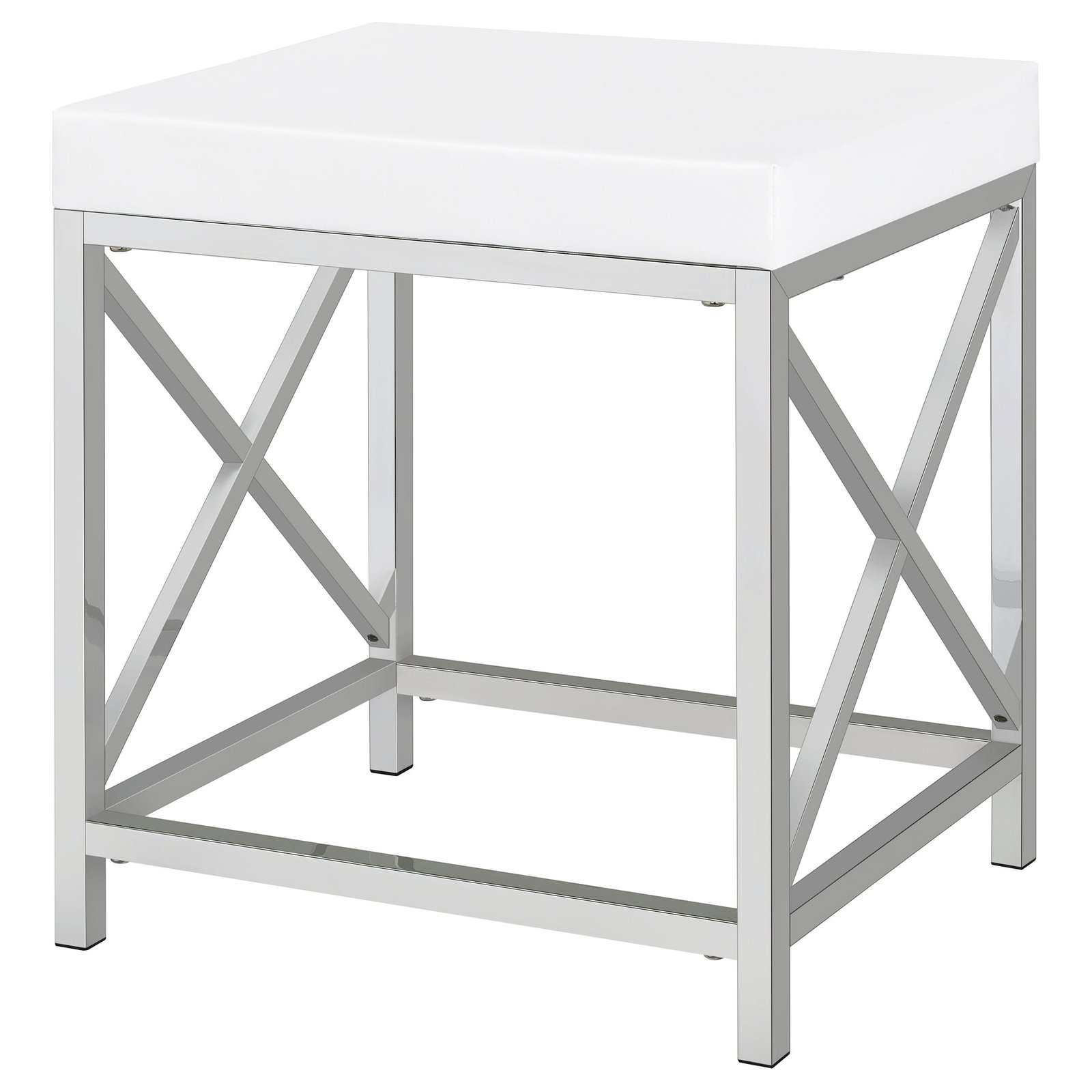Eliza Vanity Set with Lighting & Stool White and Chrome - Image 6