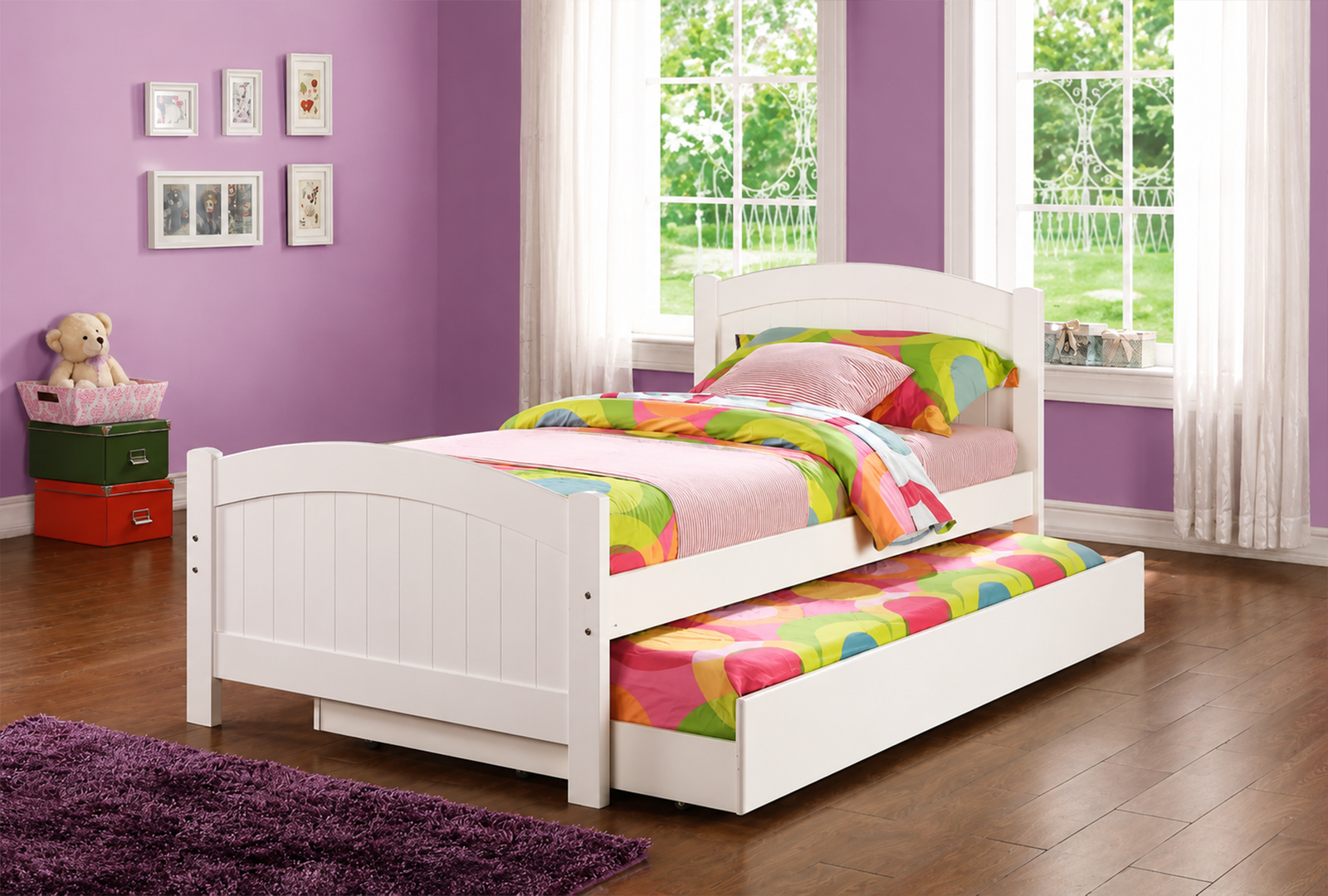 Amazon Twin Platfrom Bed With Trundle White
