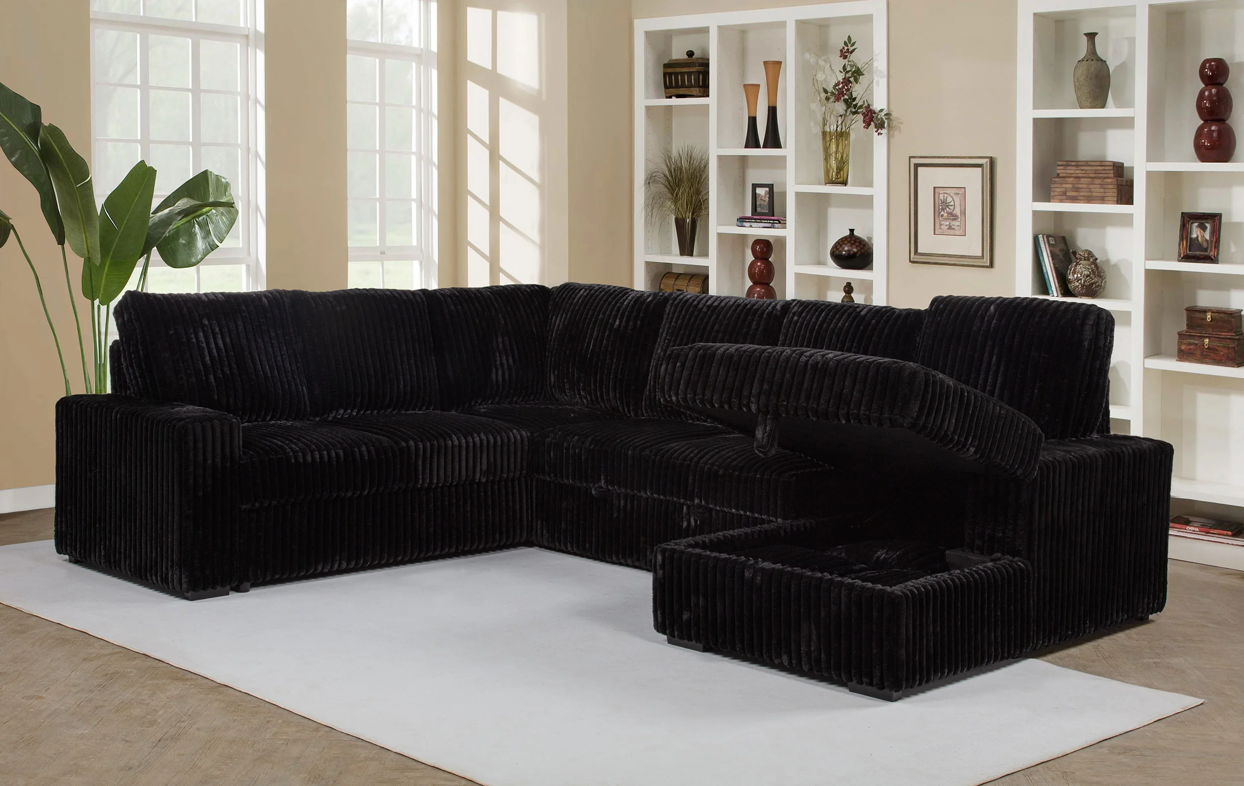 Black Sleeper Couch - Devonshire Sleeper Sectional Sofa