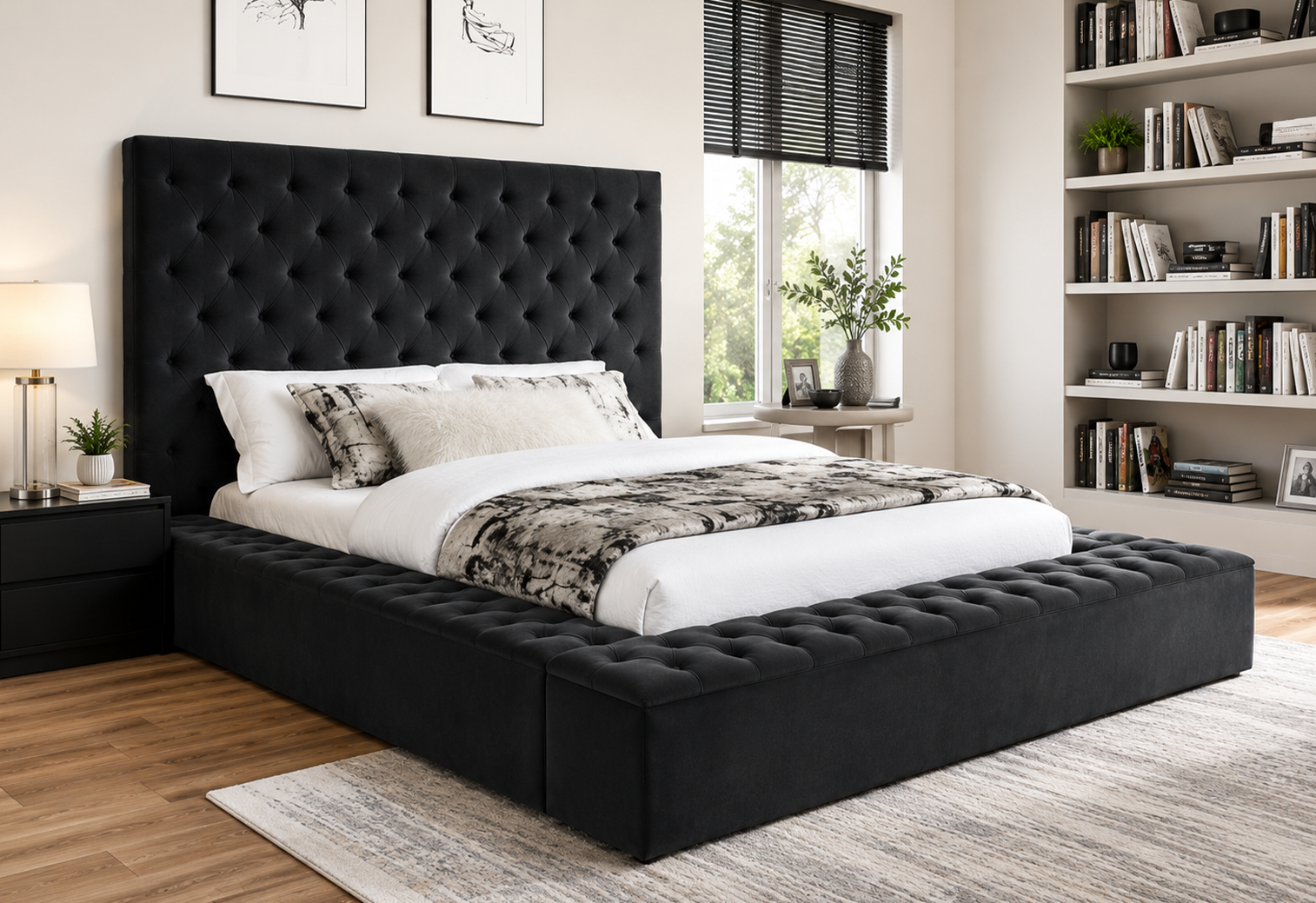 Elegante King Upholstered Platform Bed with Storage (154243/154244/154241/154242)