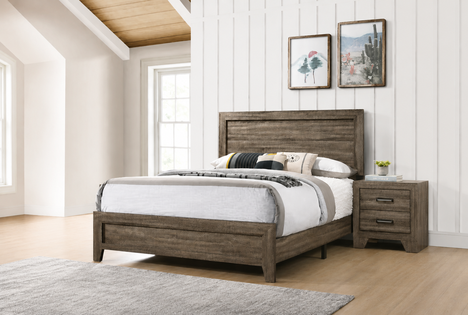 Rio Wooden Panel Bed Frame Brown