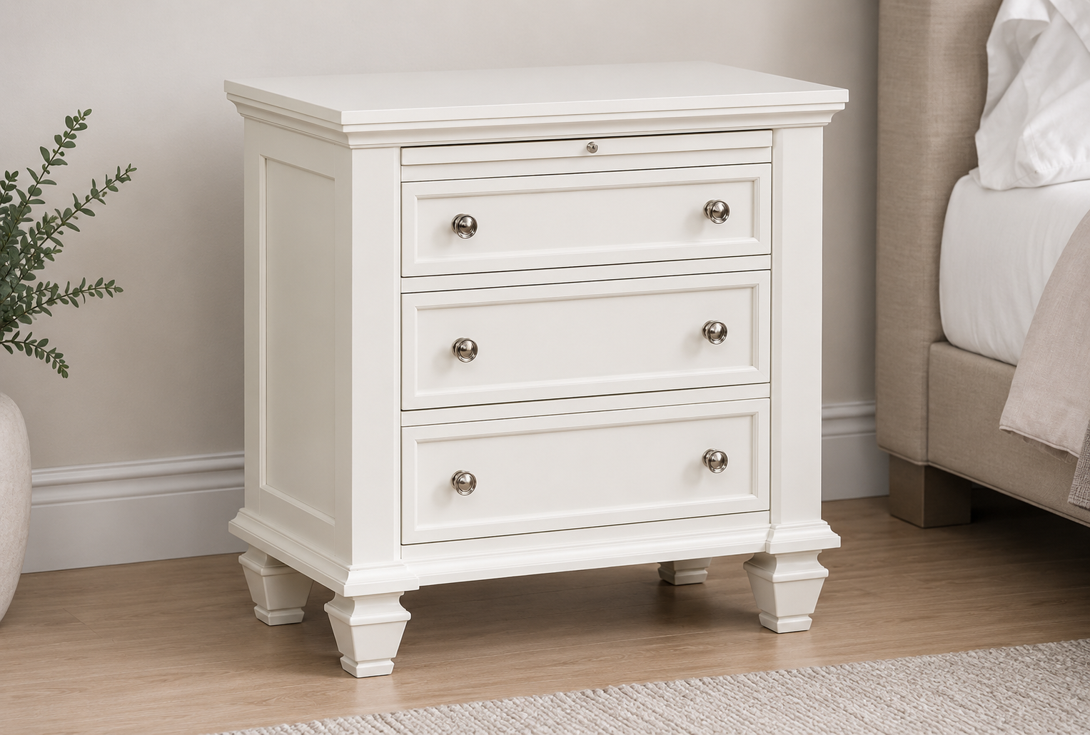 Sandy Beach 3-Drawer Nightstand (201302)
