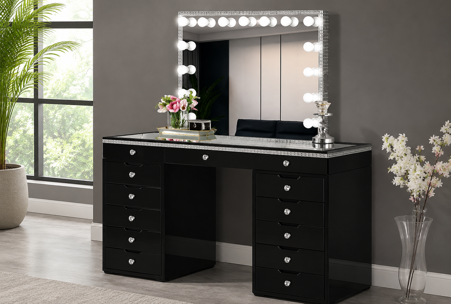 Generation Trade Cartier 147200 Vanity with Mirror - Black