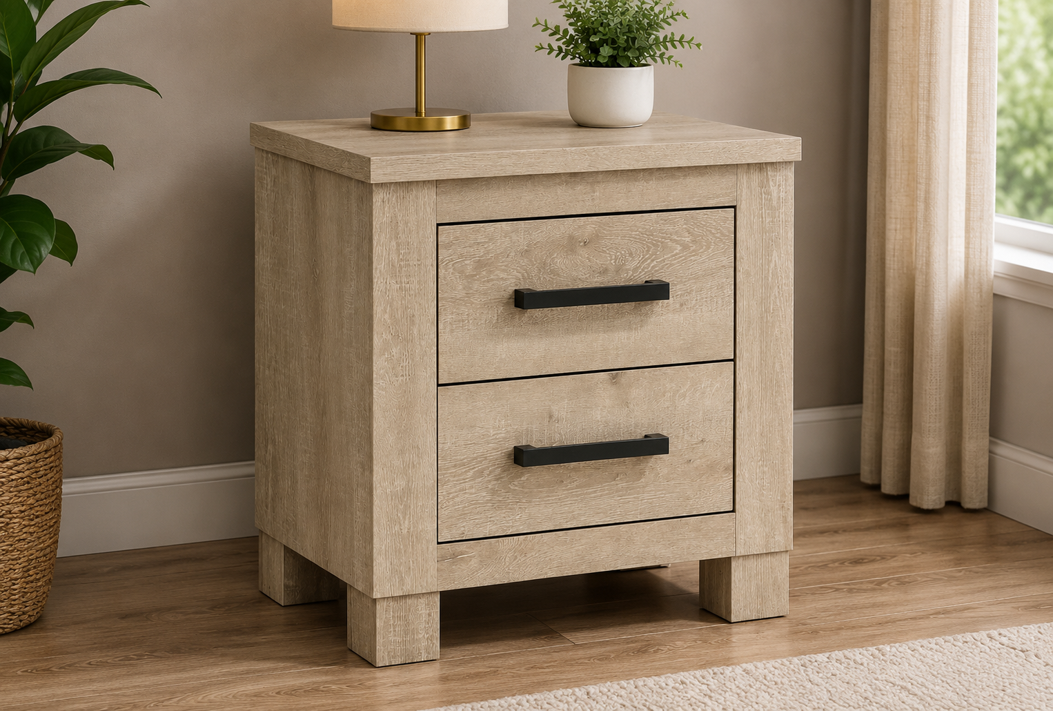 Oakglen 2-Drawer Nightstand (225102)