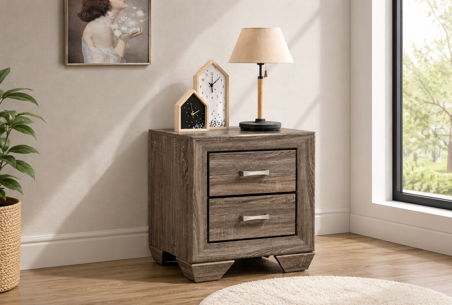 Kauffman 2-drawer Nightstand Brown