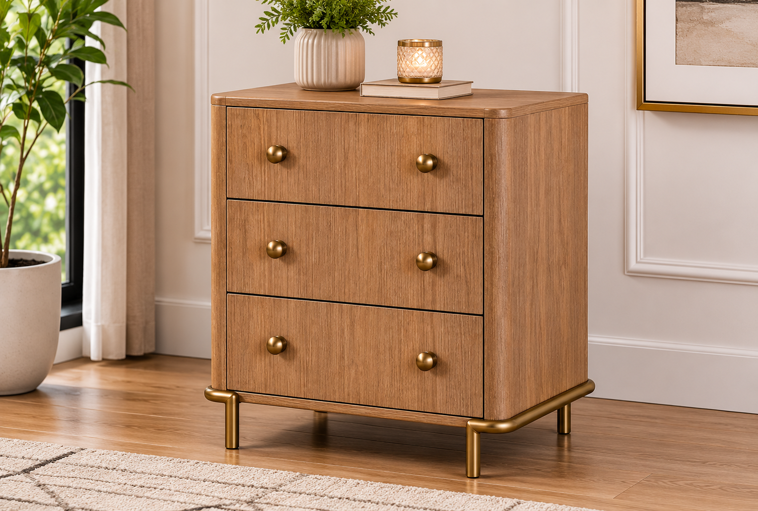 Arini 3-Drawer Nightstand (224302)