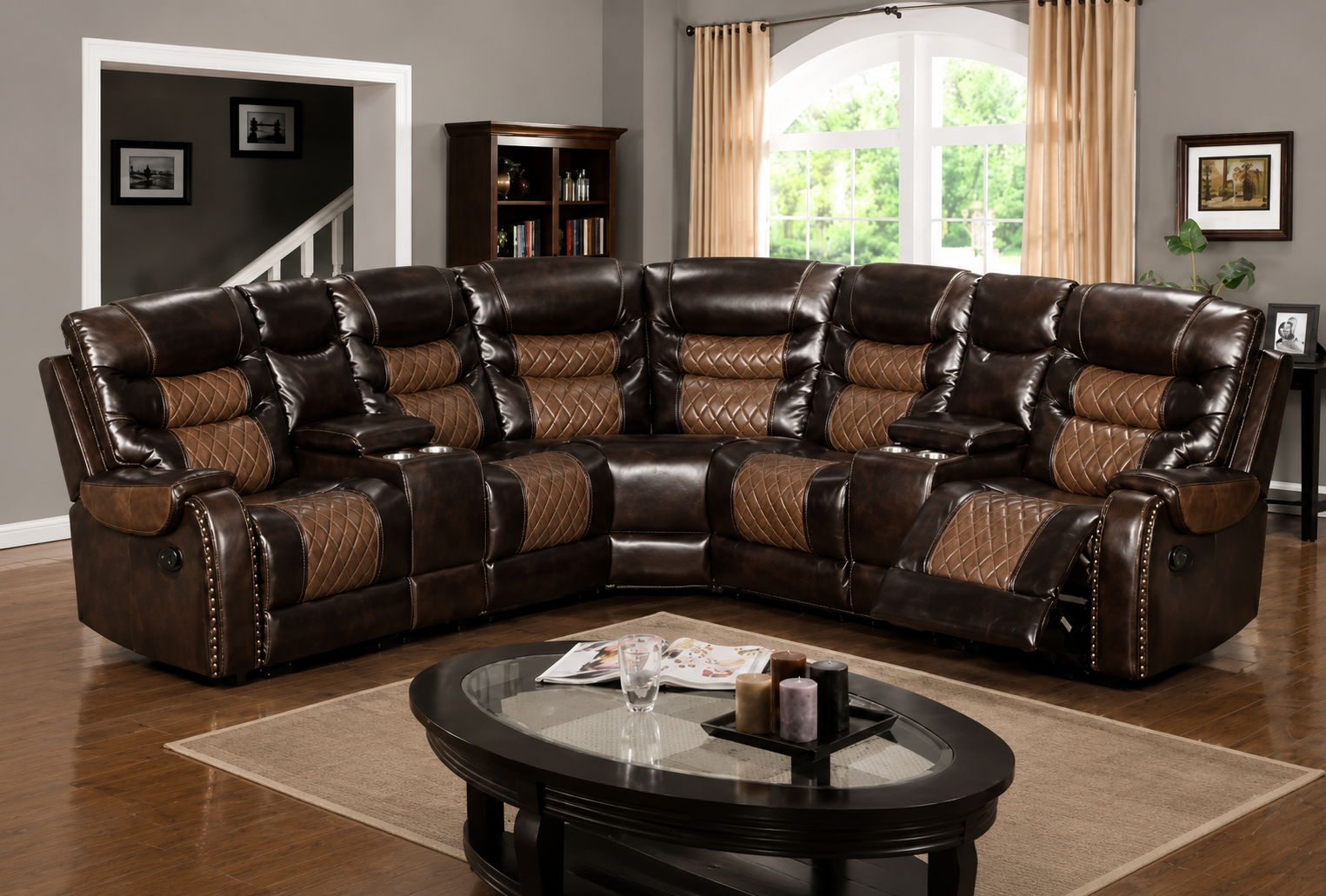 Starwood Power Reclining Leather Air Sectional