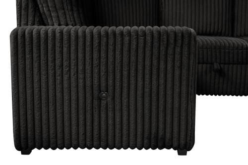 Divine Black Upholstered Sectional for Living Room - Image 4