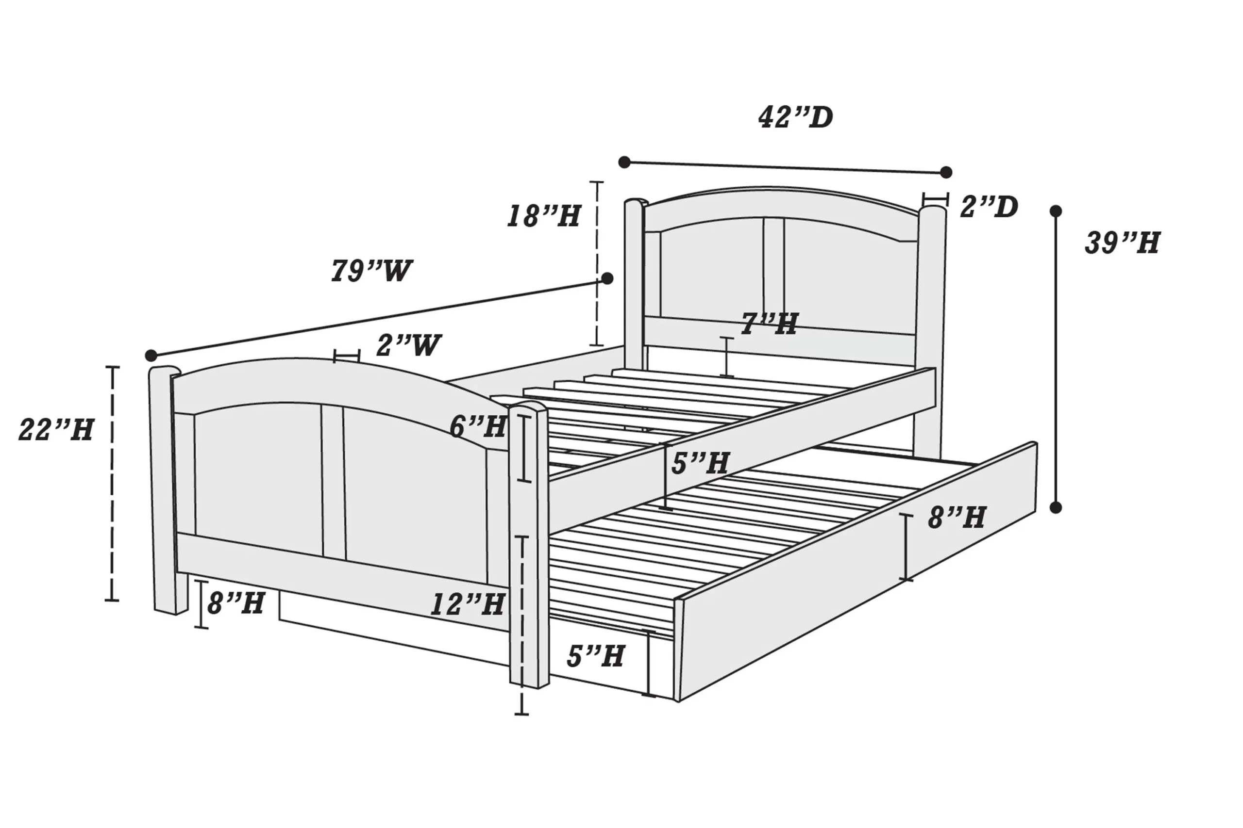 Amazon Twin Platfrom Bed With Trundle Black - Image 3
