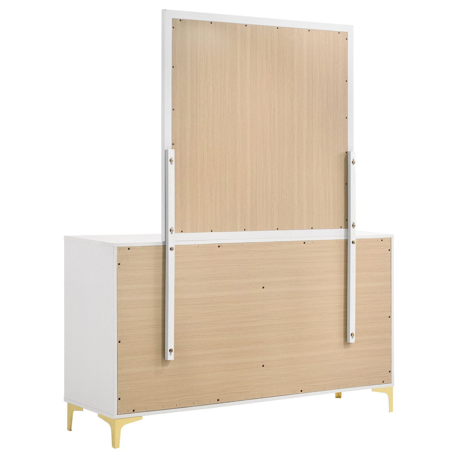 Kendall 6-drawer Dresser with Mirror | White Dresser - Image 4