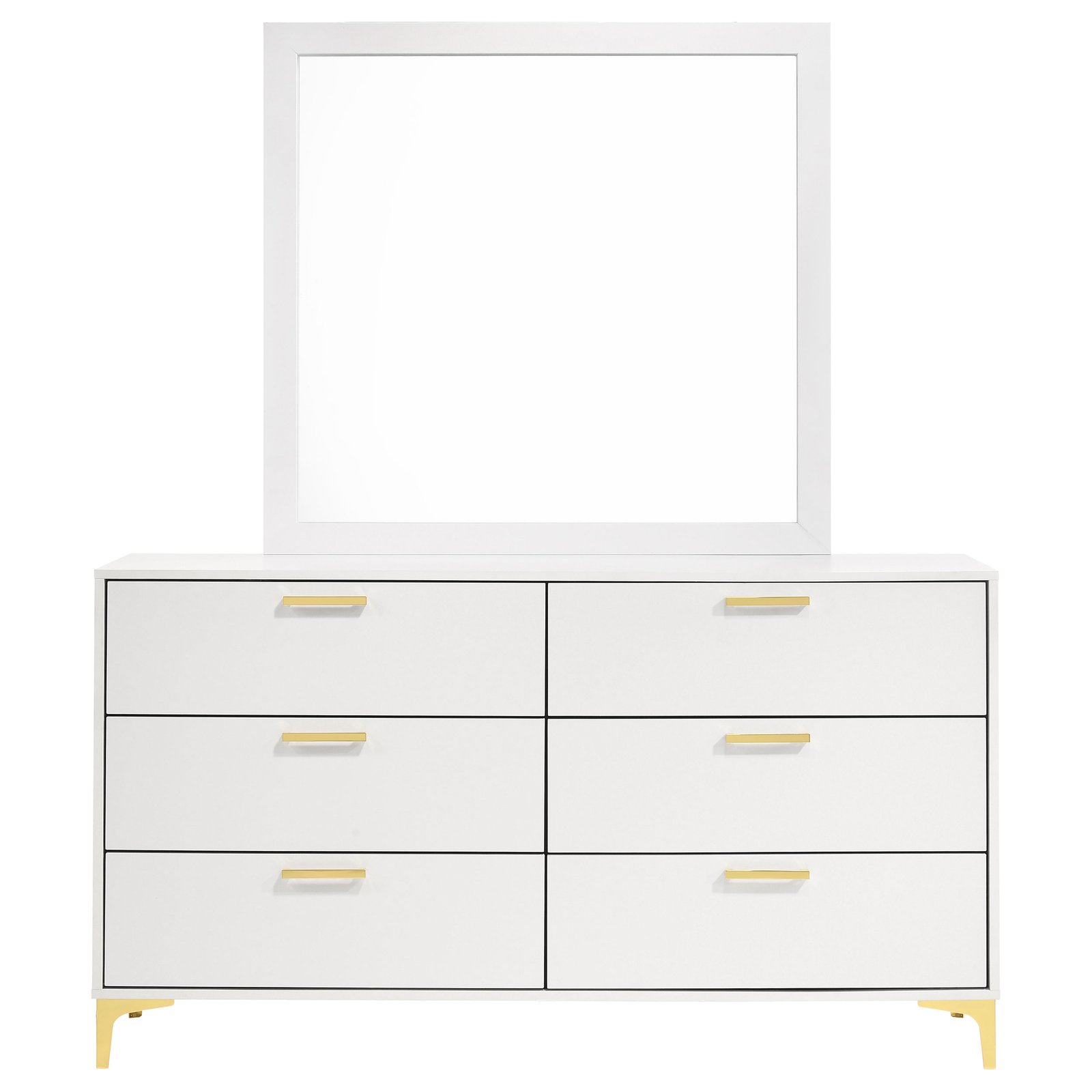 Kendall 6-drawer Dresser with Mirror | White Dresser - Image 5