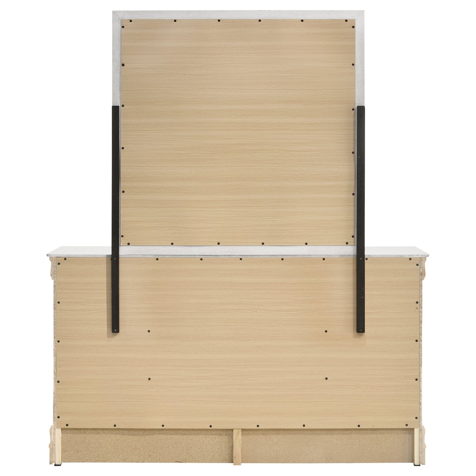 Louis Philippe 6-drawer Dresser and Mirror White Dresser - Image 5