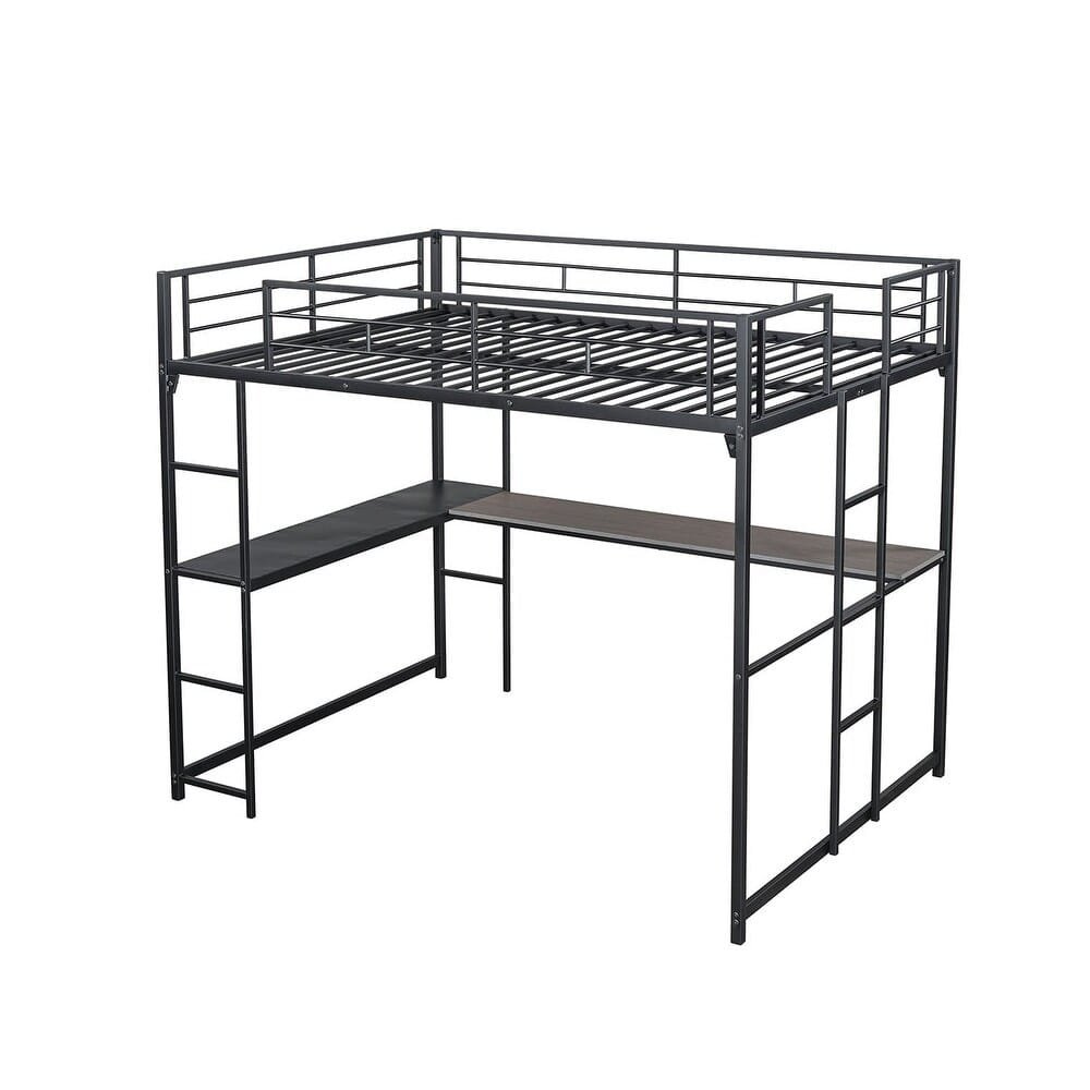 Cybill Metal Full Loft Bed Silver - Image 3