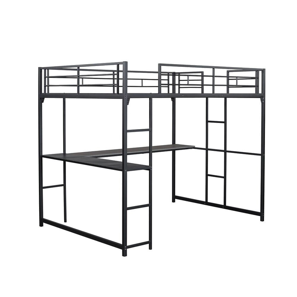 Cybill Metal Full Loft Bed Silver - Image 2