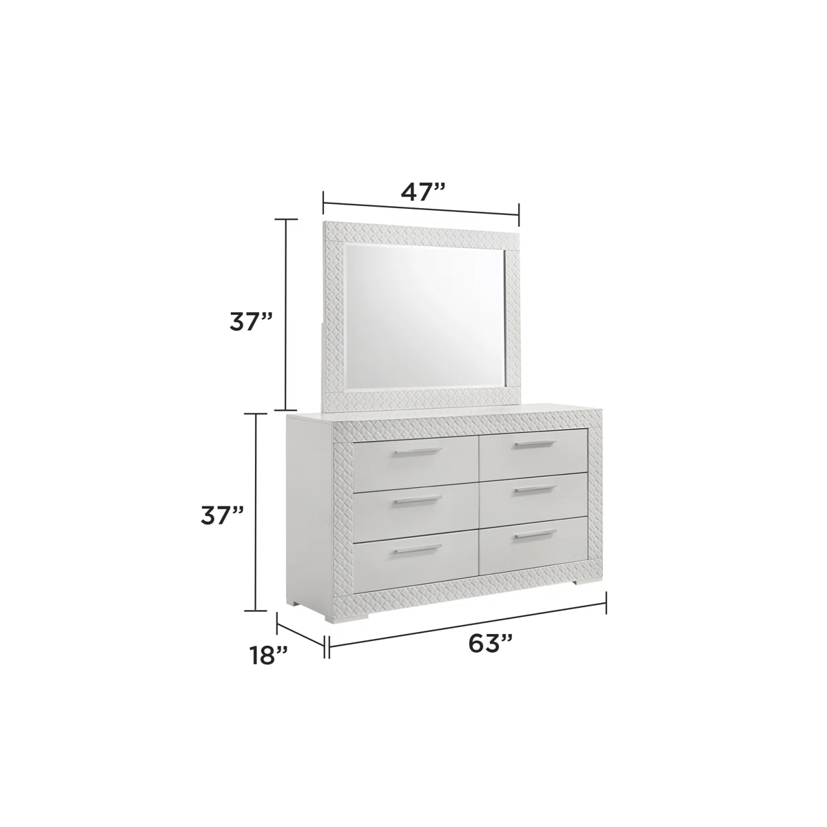 Jenna Wooden LED Headboard Bedroom Set Color White - Image 4