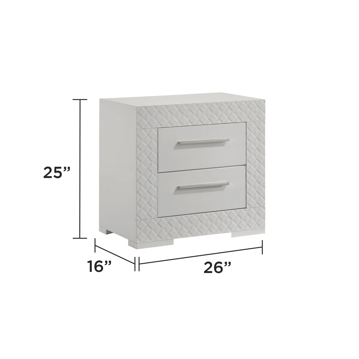 Jenna Wooden LED Headboard Bedroom Set Color White - Image 3