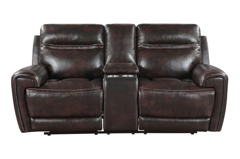 Admiral Power Reclining Leather 3-Pcs Set Black - Image 4