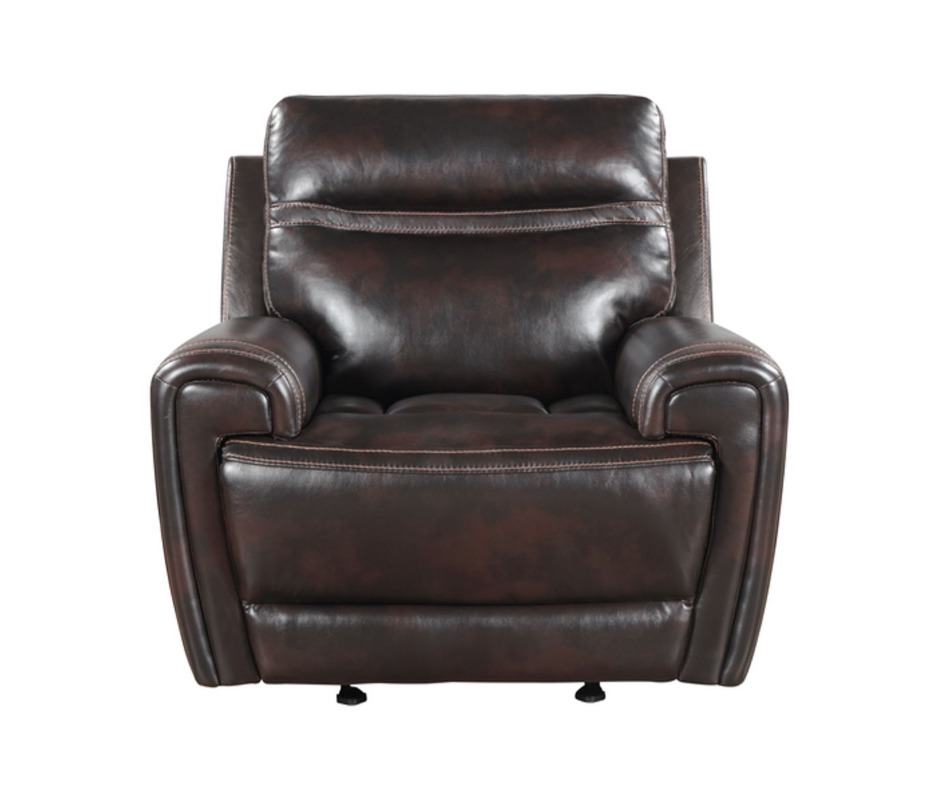 Admiral Power Reclining Leather 3-Pcs Set Black - Image 6