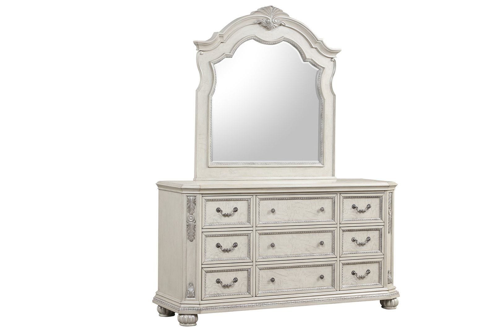 Lafayette Upholstered Mansion Bedroom Set White - Image 3