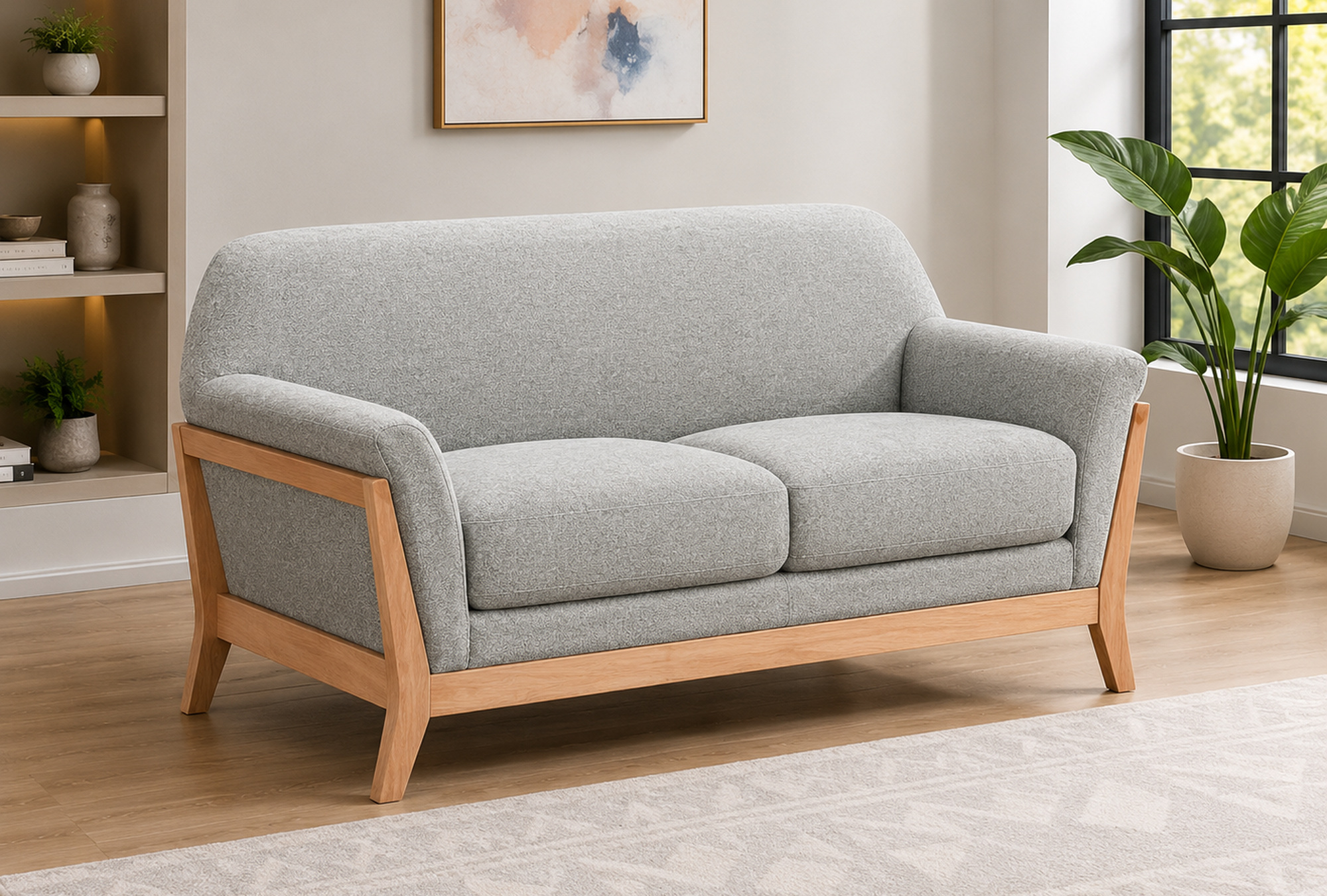 Vaughn Fabric Upholstered Flared Arm Loveseat