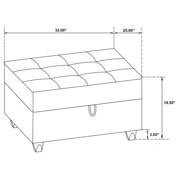 Stonenesse Sectional Sofa with Storage Ottoman Set Grey - Image 4