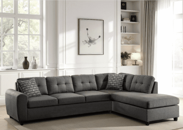 Stonenesse Upholstered Sectional Chaise Sofa Grey - Image 2